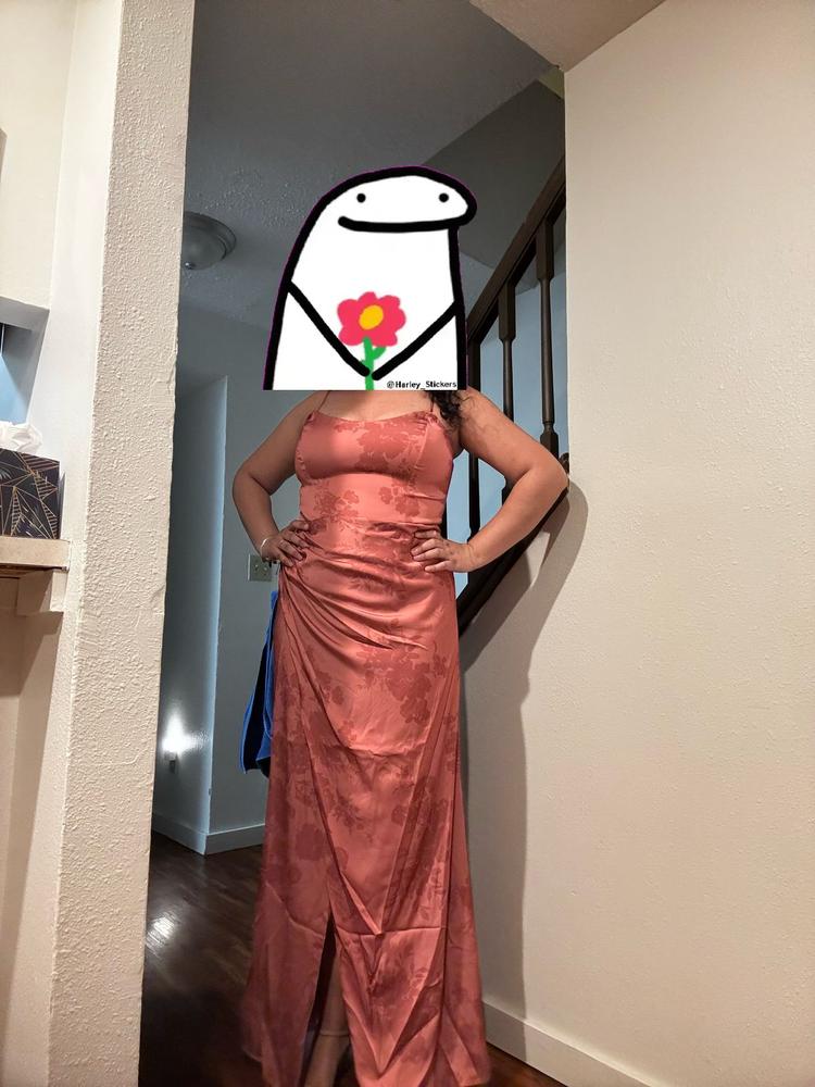 Anne Matte Satin Dress - Wild Rose Whimsical Blooms - Customer Photo From Taina 