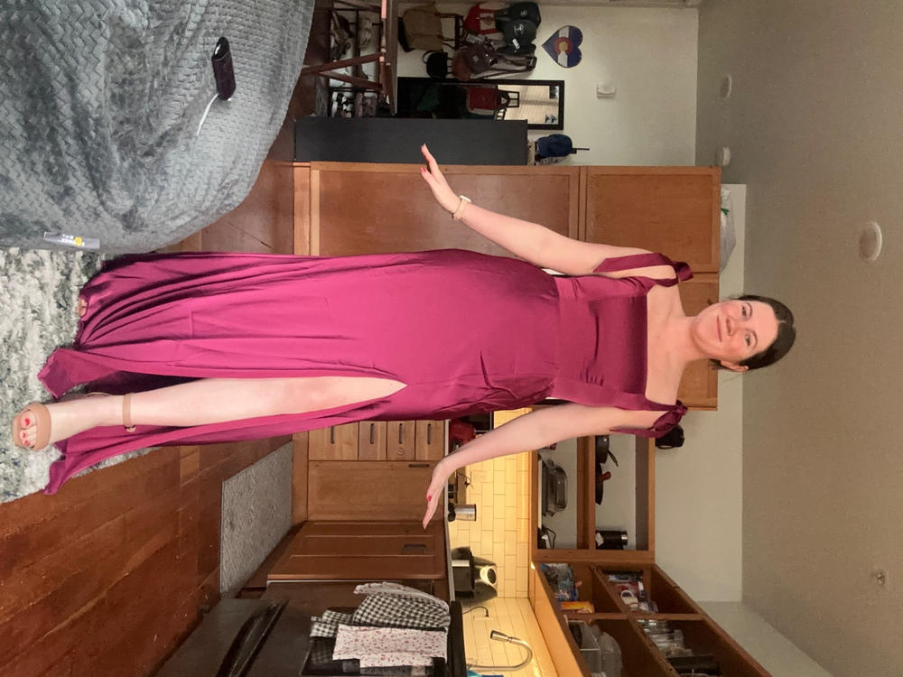 Alex Convertible Dress Matte Satin - Berry - Customer Photo From Olivia Hankins