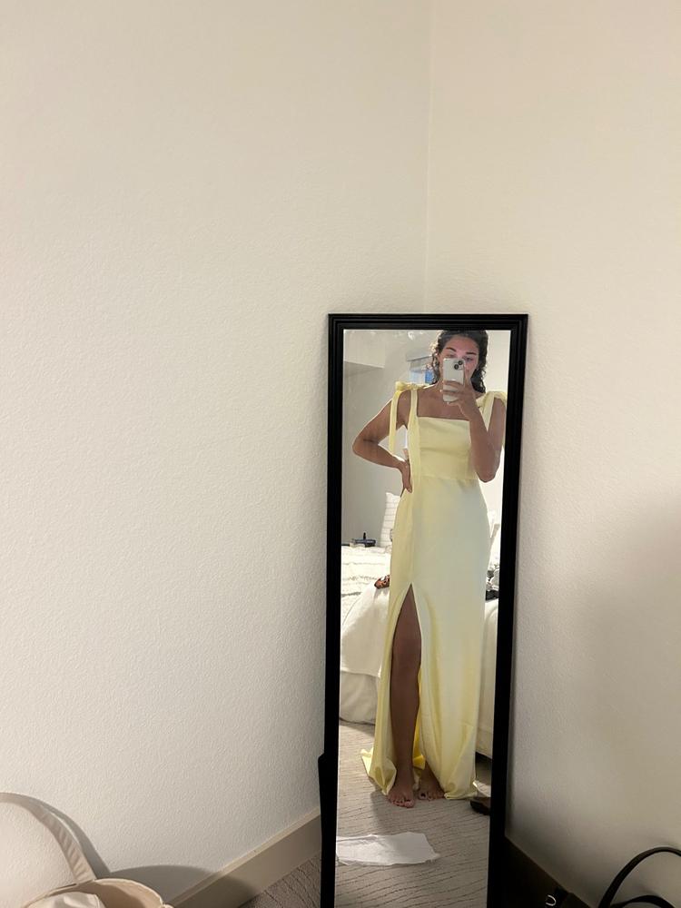 Alex Convertible Dress Matte Satin - Lemon Sorbet - Customer Photo From Talia Standley