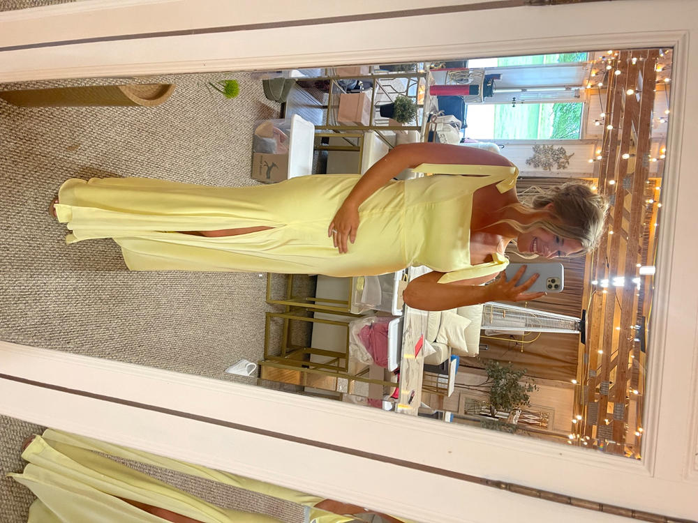 Alex Convertible Dress Matte Satin - Lemon Sorbet - Customer Photo From Emily Kuipers