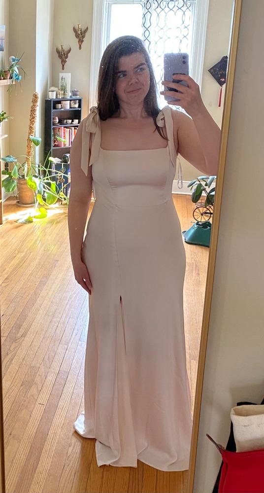 Alex Convertible Dress Matte Satin - Champagne - Customer Photo From Madeleine C Cleworth