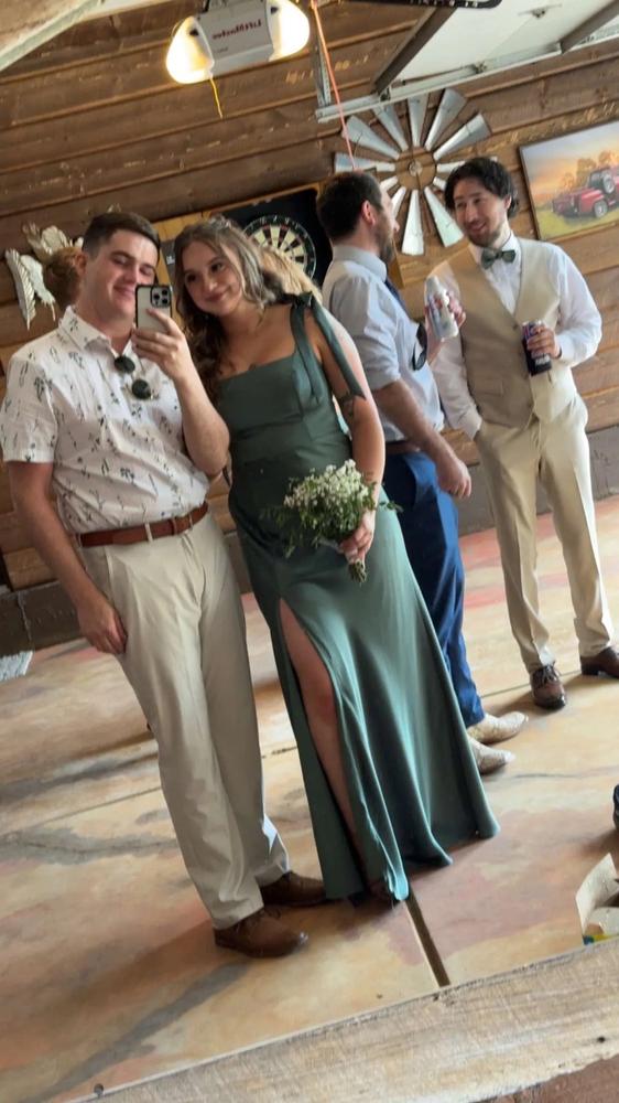 Alex Convertible Dress Matte Satin - Eucalyptus - Customer Photo From Emma Simpson