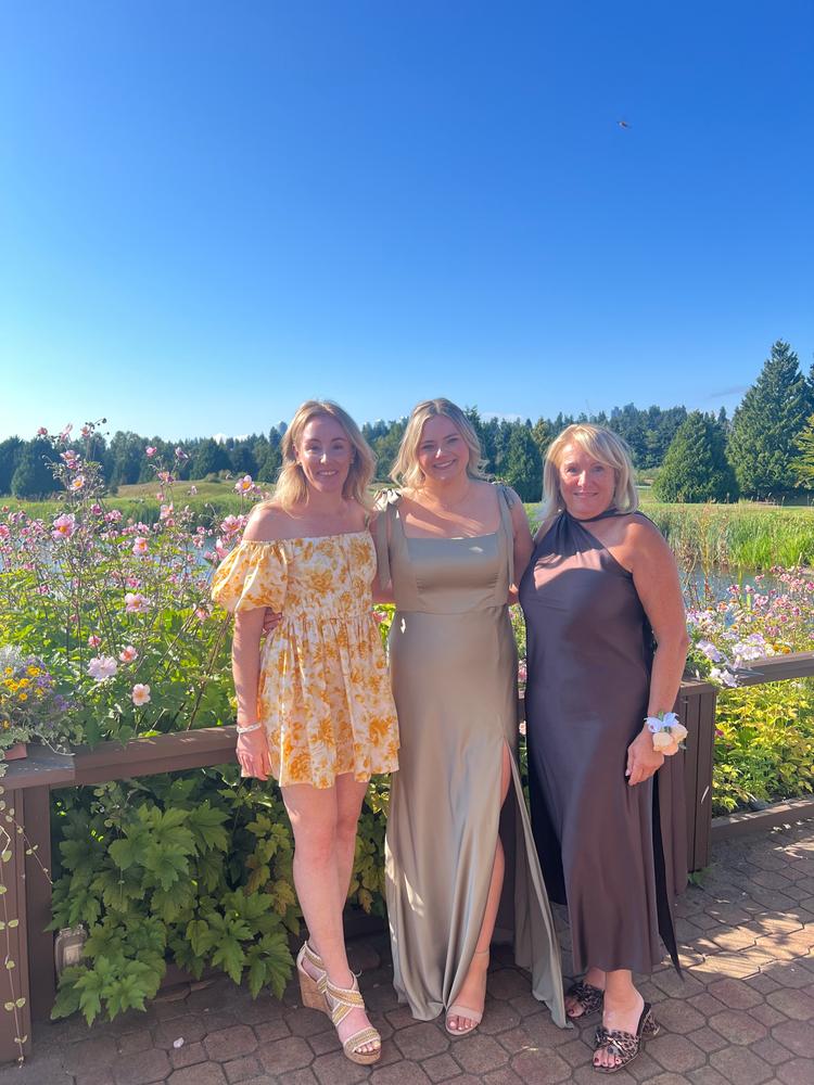 Alex Convertible Dress Matte Satin - Moss Green - Customer Photo From Emma 