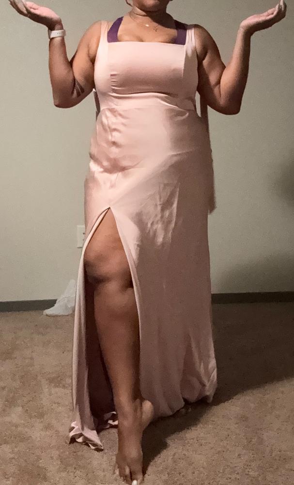 Alex Convertible Dress Matte Satin - Rose Gold - Customer Photo From Skyler Parker