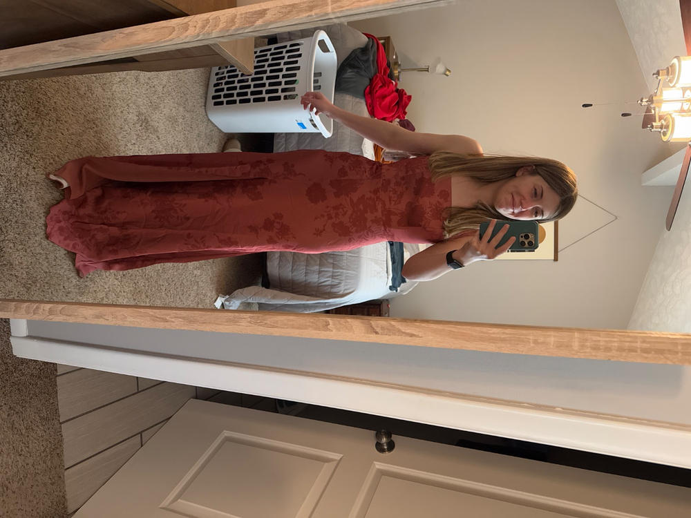Alex Convertible Dress Matte Satin - Wild Rose Whimsical Blooms - Customer Photo From Megan Smith