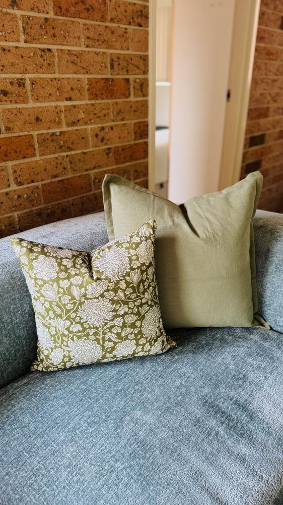 Sage Linen Cushion Cover - Large - Customer Photo From Monica Sukmajati