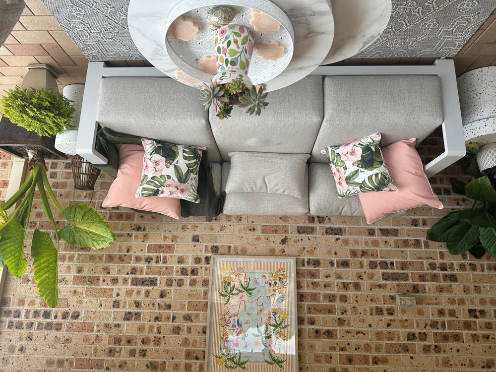 Tropica Waterproof Pink Outdoor Cushion Cover - Large - Customer Photo From Robyn Chidgey