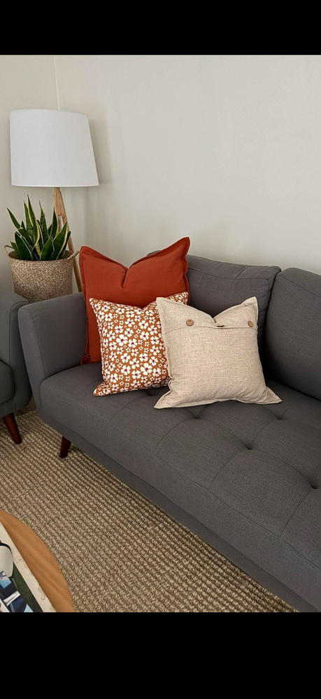 Marenca Burnt Orange Couch Cushions Set – 3 Covers - Customer Photo From Diane Higgins