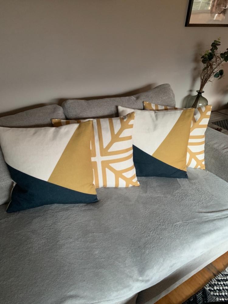 Asta Block Cushion Cover - 45cm x 45cm - Customer Photo From Helen Bellchambers