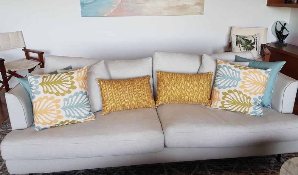 Juno Teal 6 Cushion Cover Collection - Customer Photo From Julie Gillies