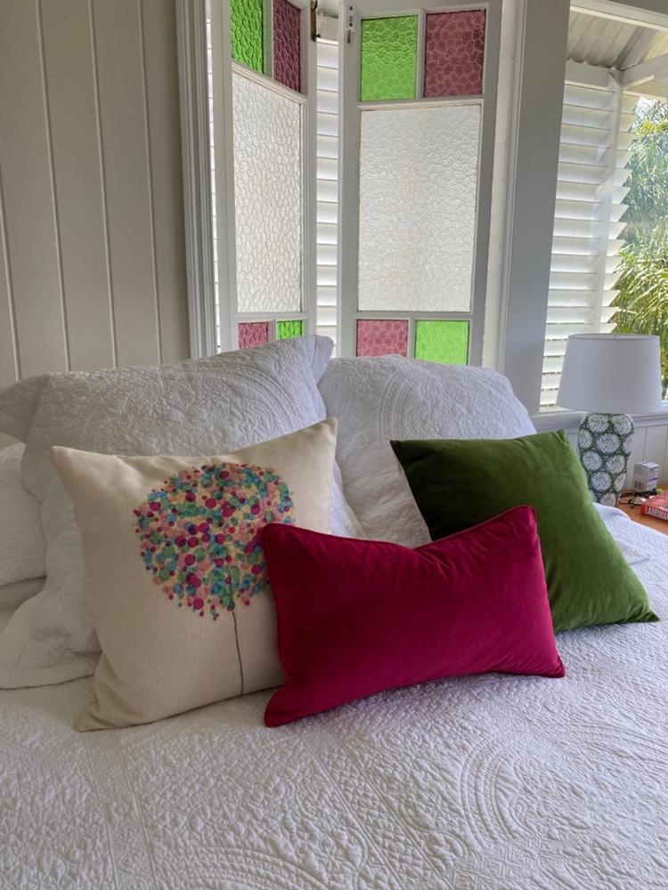 Forest Green Velvet Linen Cushion Cover - 45cm x 45cm - Customer Photo From Kerstin Robertson