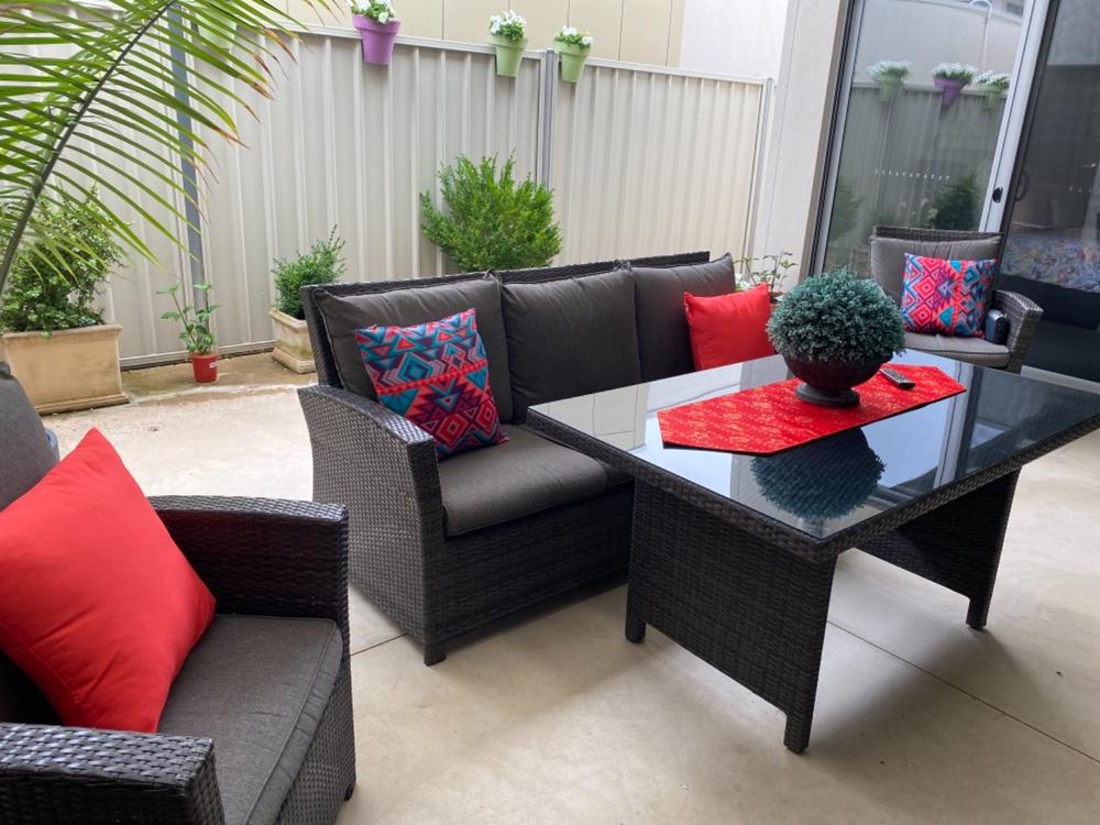Caravan Orange 4 Outdoor Cushion Cover Collection - Customer Photo From Jenny Mitchell