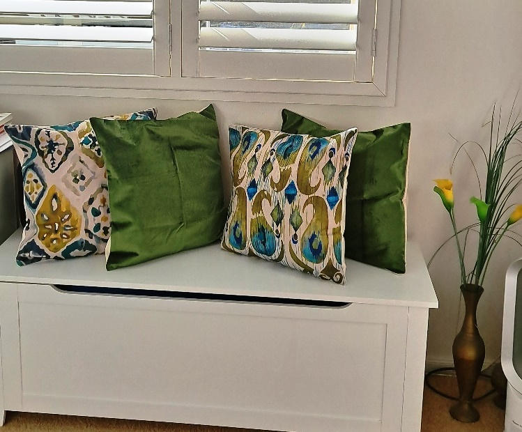 Green 4 Ikat Cushion Cover Collection - Customer Photo From Debbie Watson
