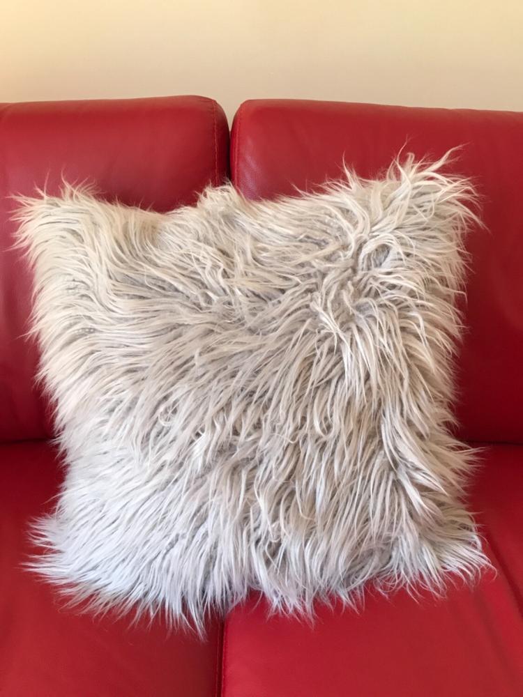 Grey Fur Cushion Cover  - 45cm x 45cm - Customer Photo From Mark Walters