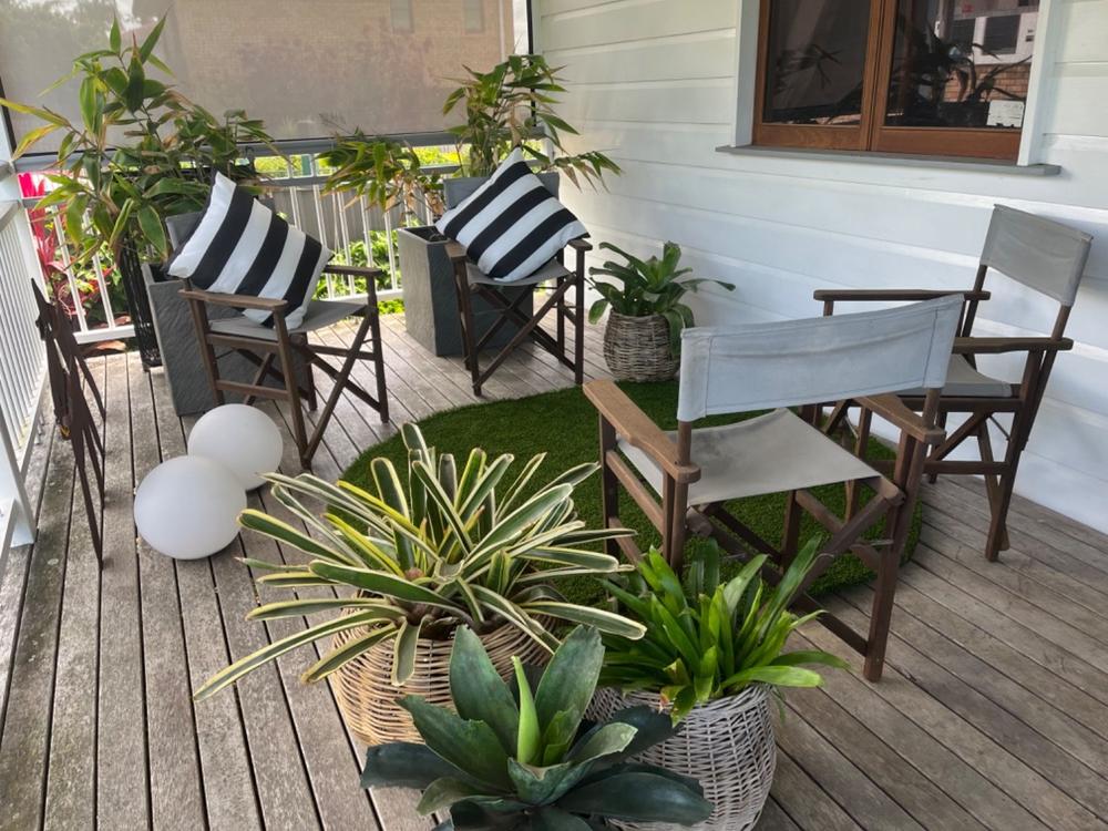Byron Striped Waterproof Black and White Large Outdoor Cushion Cover - 55cm x 55cm - Customer Photo From Jennifer Bailey