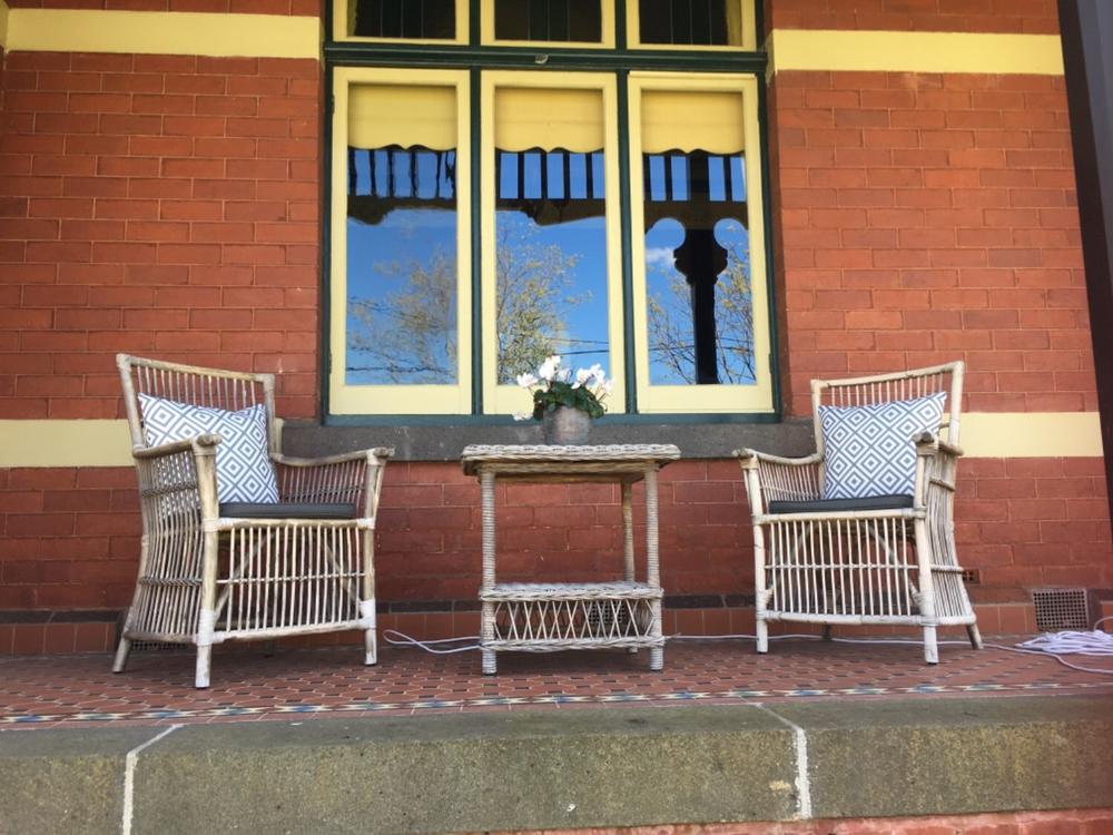 Byron Geometric Waterproof Grey Outdoor Cushion Cover - 45cm x 45cm - Customer Photo From Helen Lampp