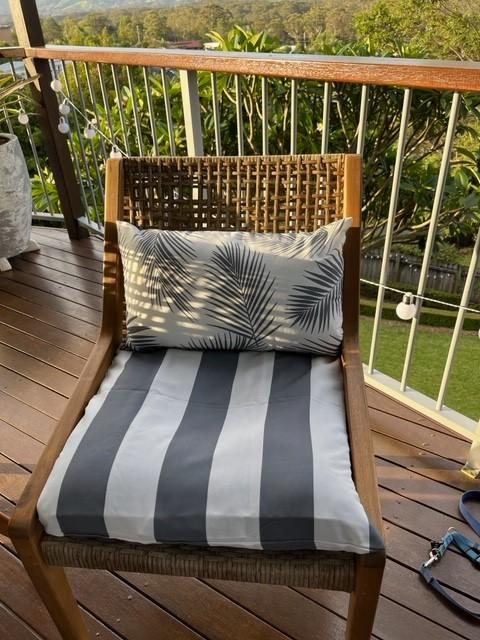 Byron Striped Waterproof Grey Large Outdoor Cushion Cover - 55cm x 55cm - Customer Photo From Leesa Jacobs