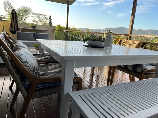 Byron Striped Waterproof Grey Large Outdoor Cushion Cover - 55cm x 55cm - Customer Photo From Leesa Jacobs