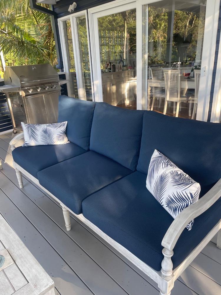 Byron Palm Waterproof Rectangular Navy Outdoor Cushion Cover - Rectangle - Customer Photo From Diana Cooke