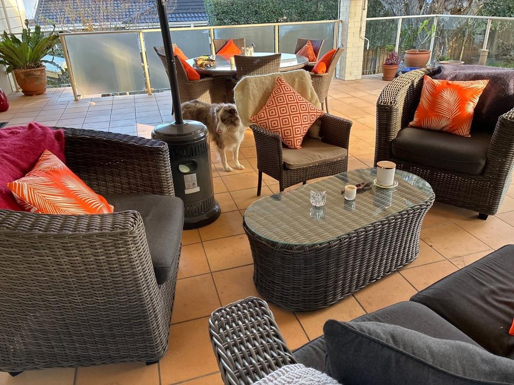 Byron Geometric Waterproof Orange Outdoor Cushion Cover - Customer Photo From Patricia Gillett