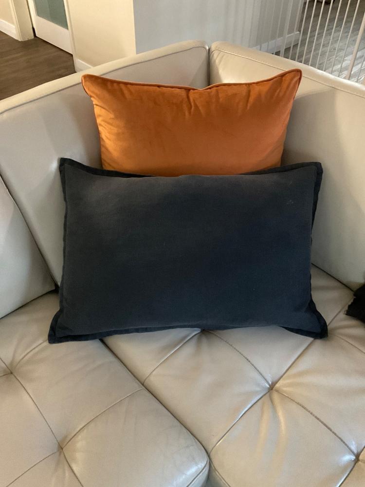 Terracotta Velvet Cushion Cover - Large - Customer Photo From Jackie Grljusich