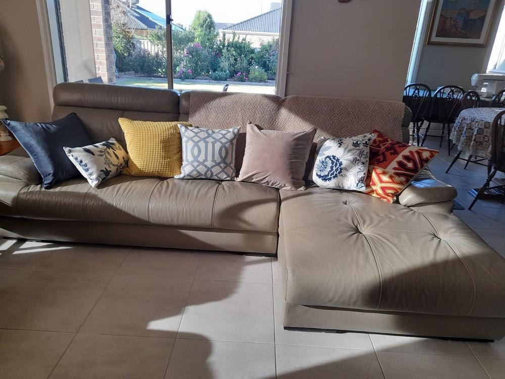 Navy Velvet Cushion Cover - 55cm x 55cm - Customer Photo From Shirley Winters