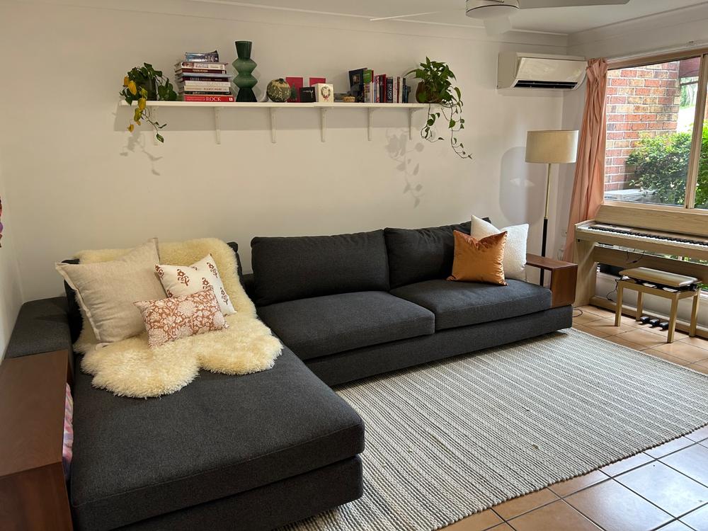 White Boucle Cushion Cover - Large - Customer Photo From Georgina Hilder