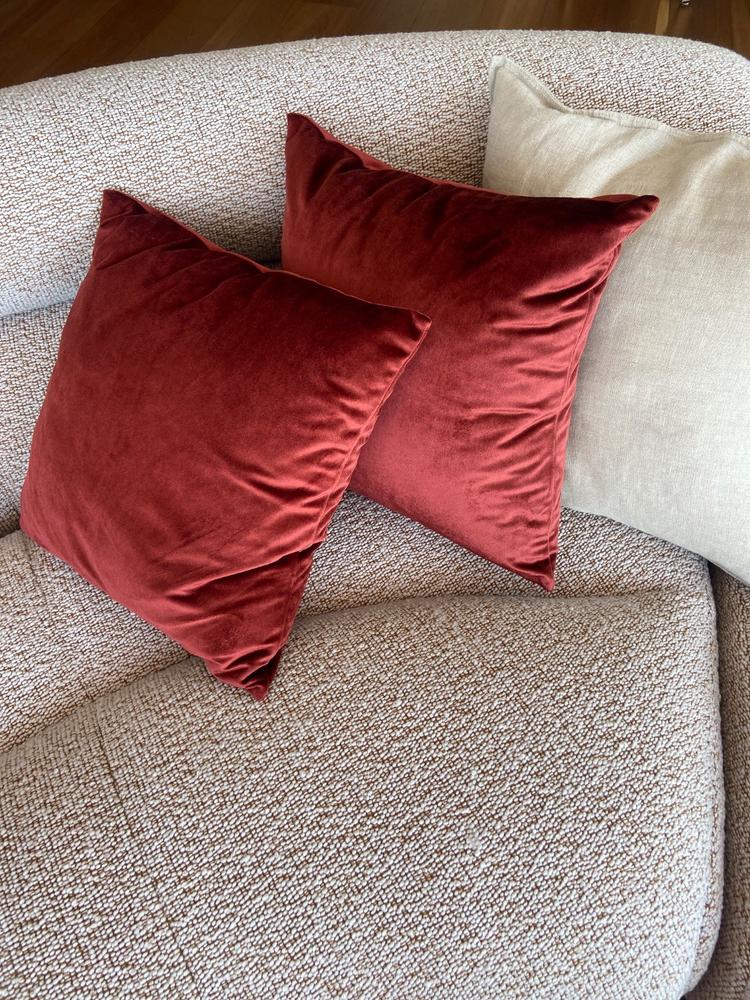 Rust Velvet Cushion Cover - Customer Photo From Sophie Dalgleish