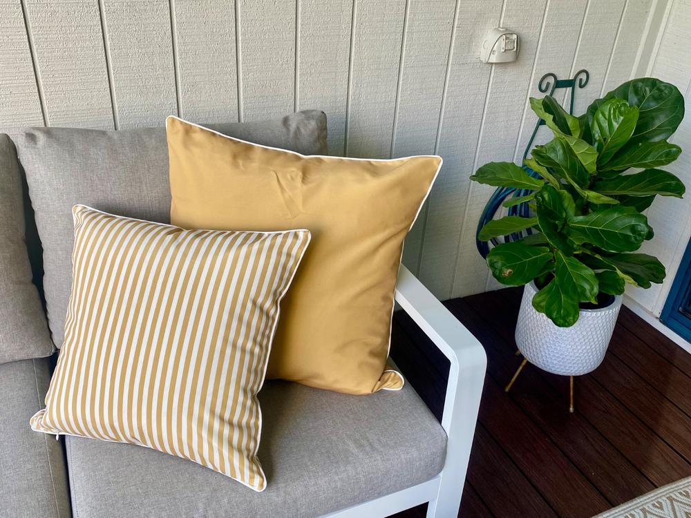Palm Mustard Outdoor Couch Cushions Set - 3 Covers - Customer Photo From Janet Lane