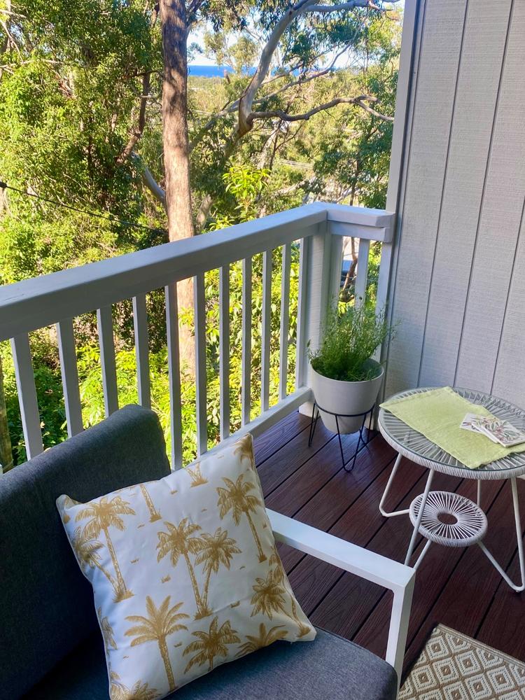 Palm Mustard Outdoor Couch Cushions Set - 3 Covers - Customer Photo From Janet Lane