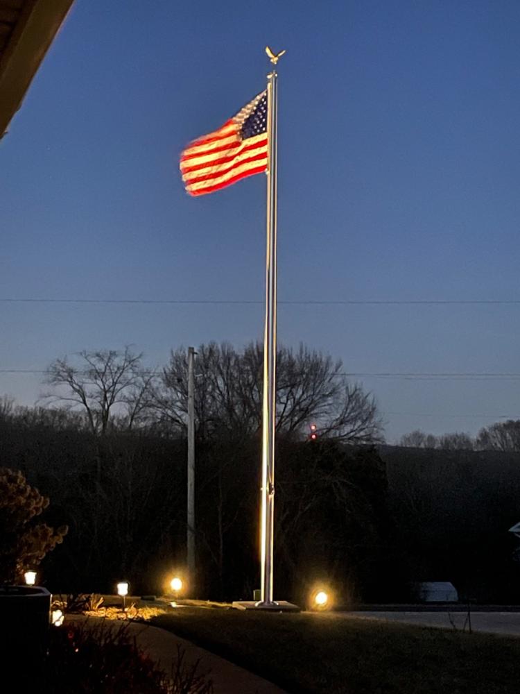 25ft Tapered Aluminum Flagpole - External Halyard - Customer Photo From Michael Bruenger