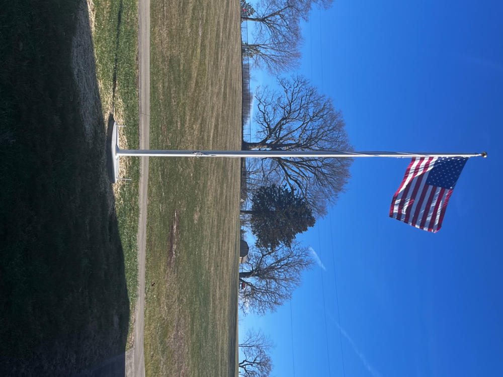 25ft Aluminum Flagpole - External Halyard - Commercial Grade - Customer Photo From Charles Arnold