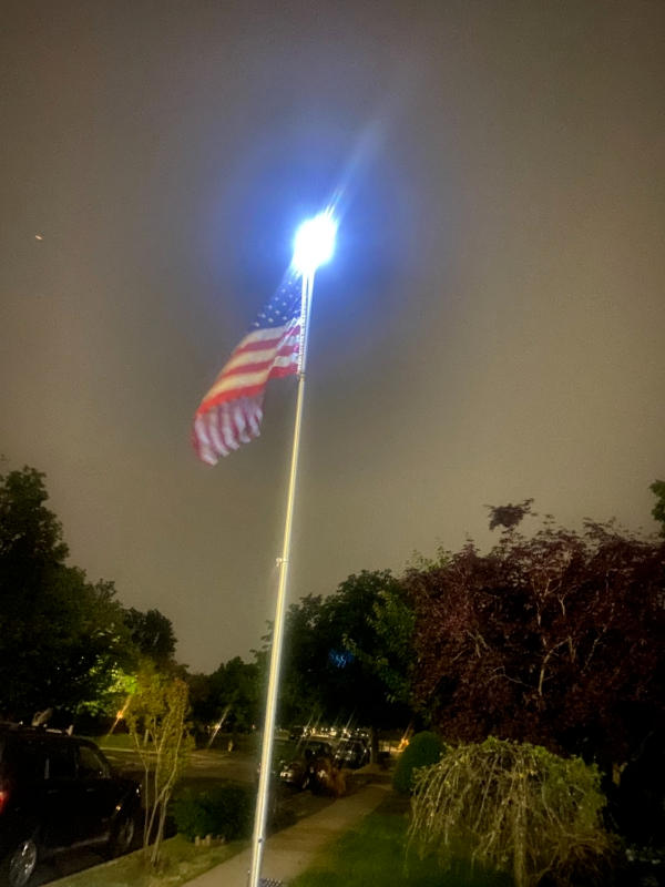 Solar Powered Topper Flag Light - Customer Photo From Nicholas DeRenzo