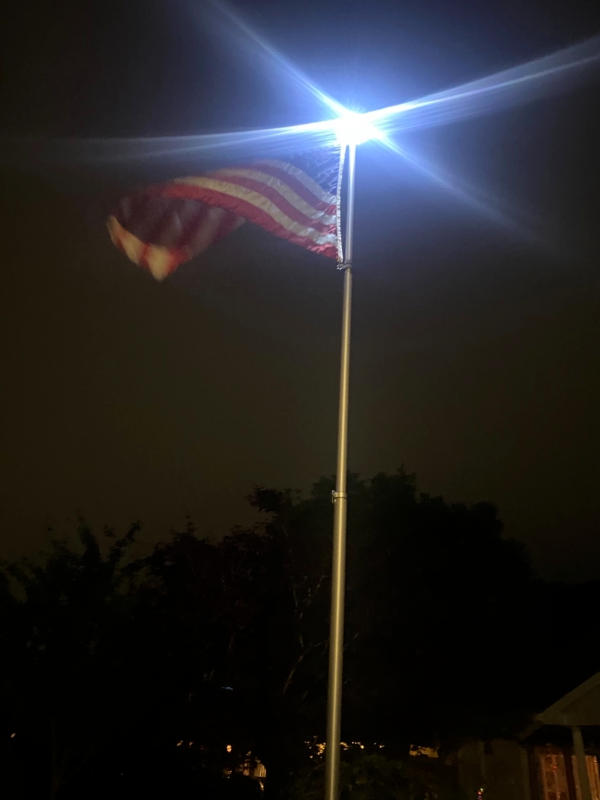 Solar Powered Topper Flag Light - Customer Photo From Nicholas DeRenzo