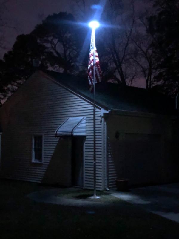 Solar Powered Topper Flag Light - Customer Photo From Vincent Chaney