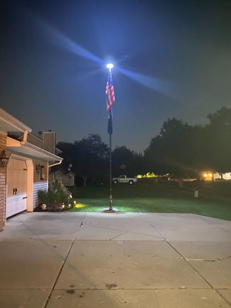 Solar Powered Topper Flag Light - Customer Photo From Jill Malone