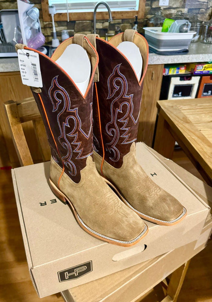 Horse Power by Anderson Bean Mens Camel Growler Leather Cowboy Boots - Customer Photo From Ricardo Rico