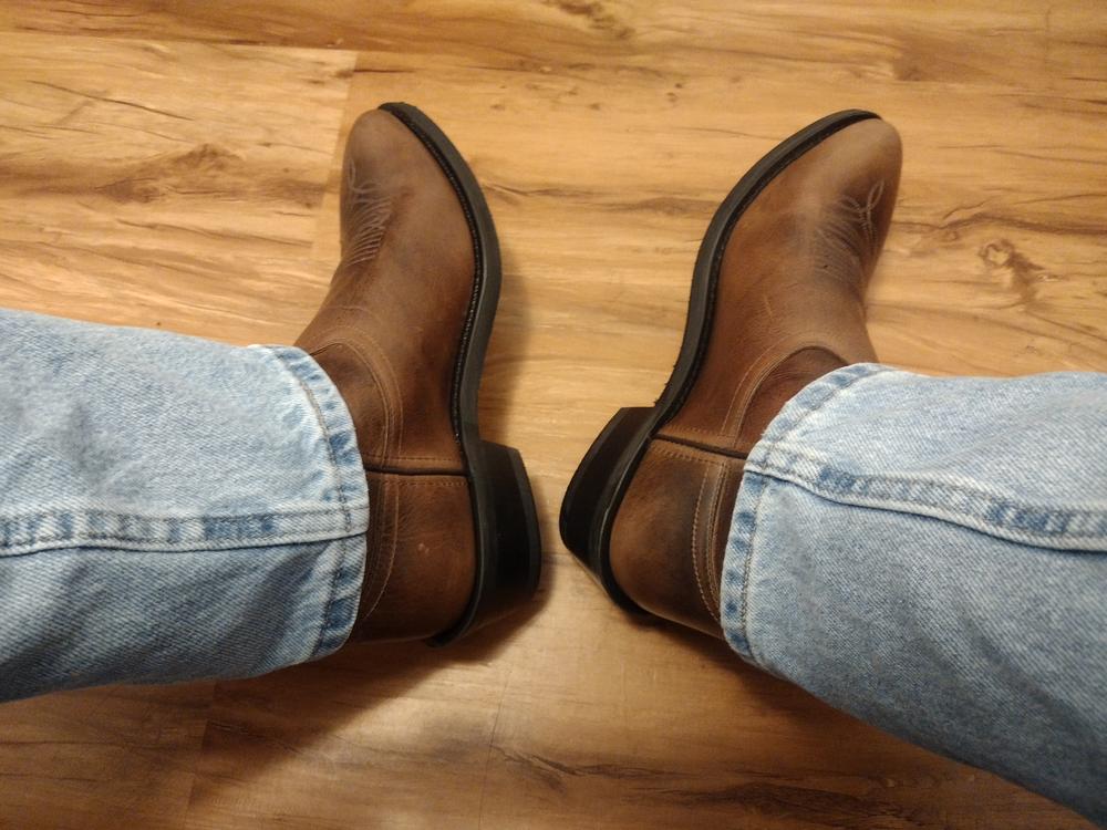 Old West Brown Mens Leather 13in Cowboy Boots - Customer Photo From Paul Wilson