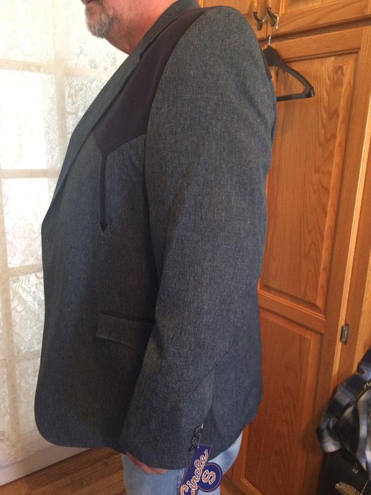 Circle S Mens Heather Navy Polyester Boise Sportcoat Western - Customer Photo From Richard L.