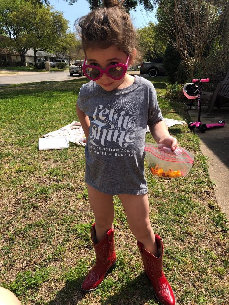 Old West Red Childrens Girls Corona Leather J Toe Cowboy Western Boots - Customer Photo From Coleen Z.