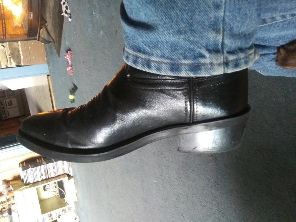 Old West Black Mens All Leather Stitch Narrow Round Toe 13in Cowboy Boots - Customer Photo From Jay Bouman