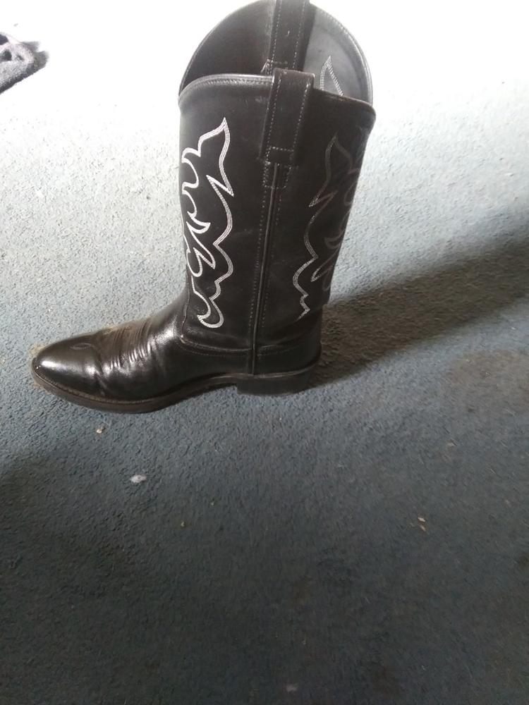 Old West Black Mens All Leather Stitch Narrow Round Toe 13in Cowboy Boots - Customer Photo From Jay Bouman