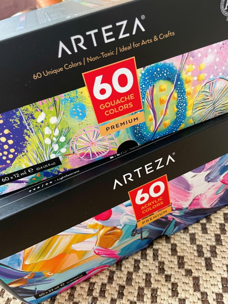 Review: Arteza Premium Gouache, 12ml tubes - set of 60