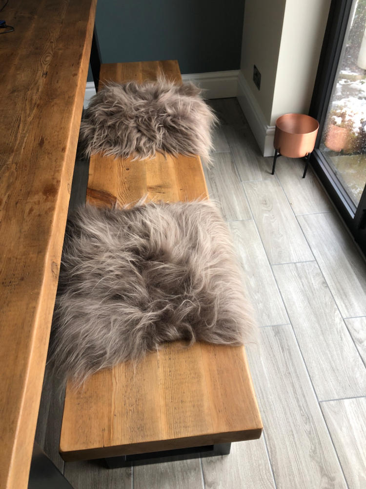 Sheepskin Seat Pad - Icelandic Long Wool - Taupe - Customer Photo From Shirley Hinde