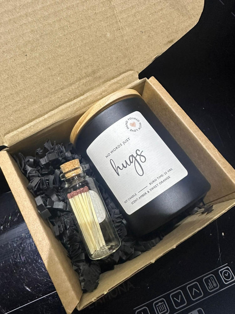 No words just hugs candle, Sending you hugs in candle, Thinking of you gifts Gift for friend - Customer Photo From Jade Denby
