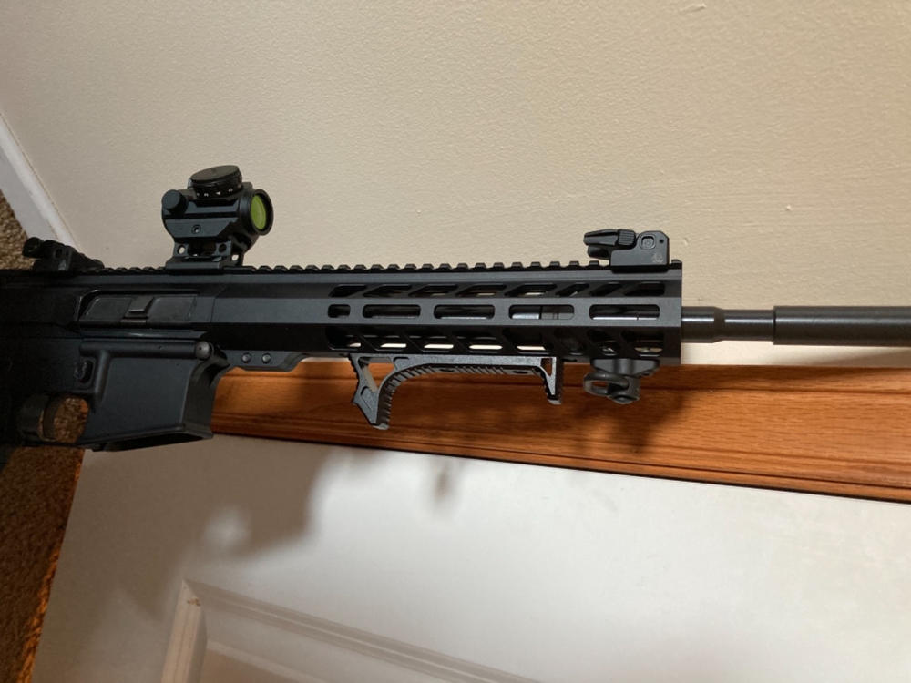 Curved Angled Foregrip Front Grip Fits KeyMod Handguard Rails All Metal - Customer Photo From Zachary Finch