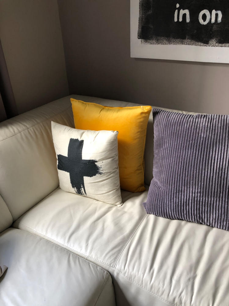 Yellow Velvet Cushion Cover - 55cm x 55cm - Customer Photo From Sally Eade