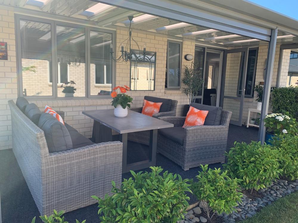 Otama Striped Waterproof Orange Large Outdoor Cushion Cover - Large - Customer Photo From Pam Thompson