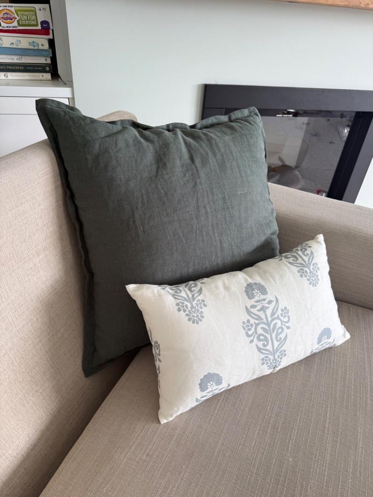 Pure Green Linen Cushion Cover - Large - Customer Photo From Amy MacLeod