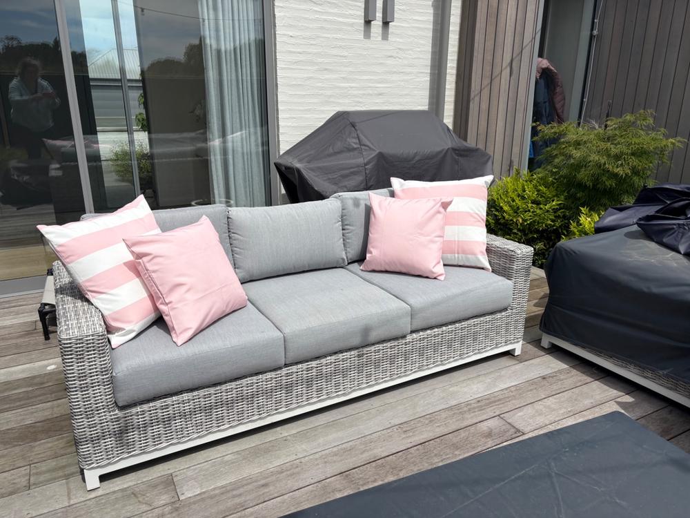 Otama Striped Waterproof Pink Outdoor Cushion Cover - Large - Customer Photo From Laura Hitchon